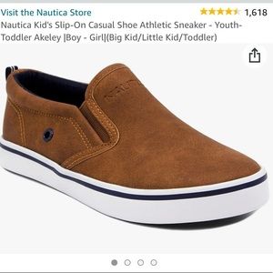 Nautica Slip On Tan Smooth Casual Shoe, Toddler Boy Size 11